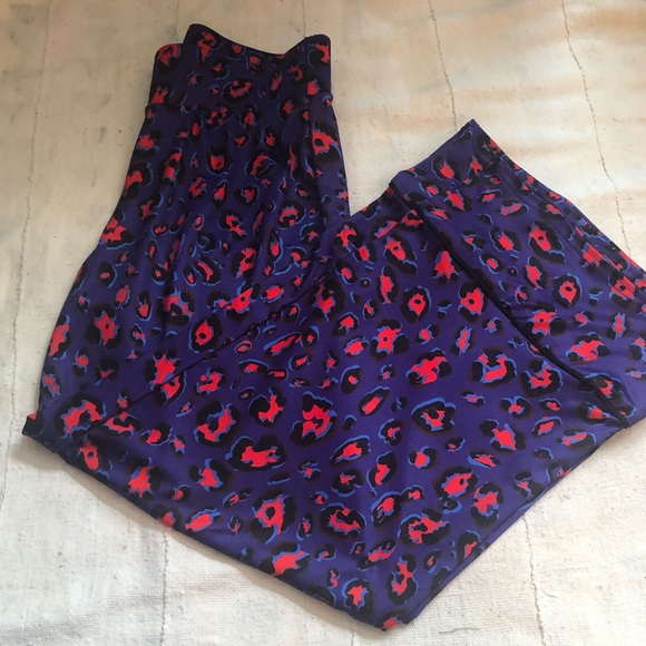 Terez Electric Cheetah Wide Leg Pants Blue Purple - Picture 14 of 16